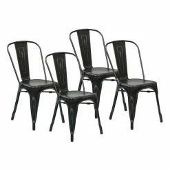 OSP Home Furnishings 4-piece Bristow Armless Dining Chair Set Antique Black