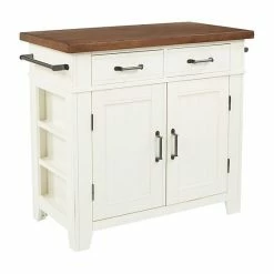 OSP Home Furnishings Urban Farmhouse Kitchen Island Black