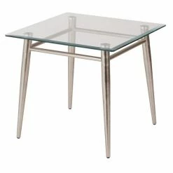 OSP Home Furnishings 20-in. Square Metal & Glass End Table