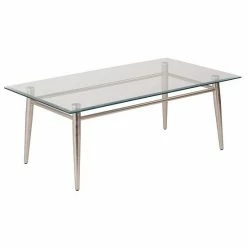 OSP Home Furnishings 16-in. Rectangular Metal & Glass Coffee Table